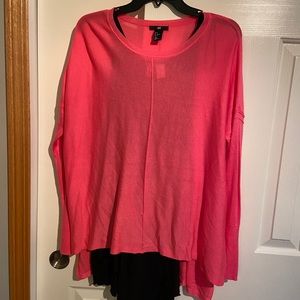 Hot pink tunic with black tank